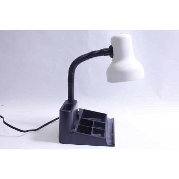 Vintage, Gooseneck, Desk Organizer, White and Black Memphis Style Lamp - Picture 2 of 4
